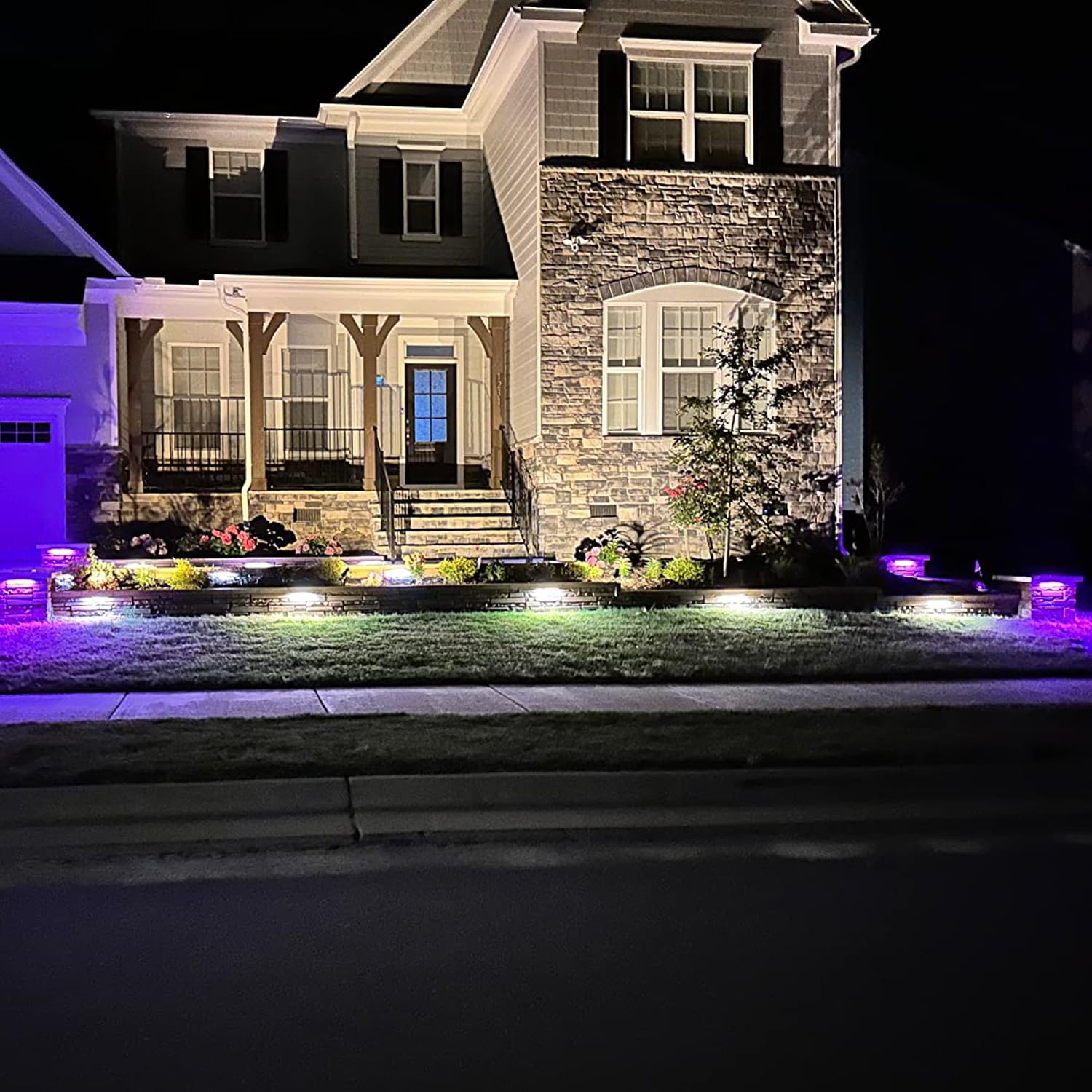 LEONLITE 8-Pack Premium Series RGB 12 Inch 5W LED Retaining Wall